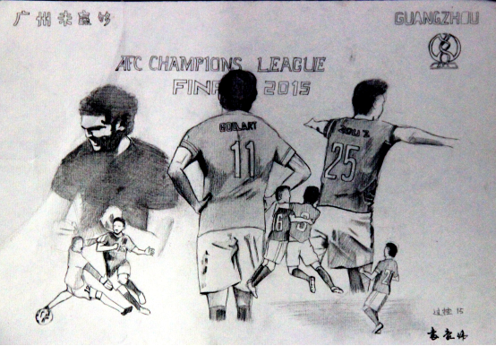 公司过控15班员工袁豪伟素描作品